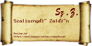 Szalisznyó Zalán névjegykártya