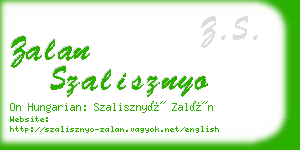 zalan szalisznyo business card